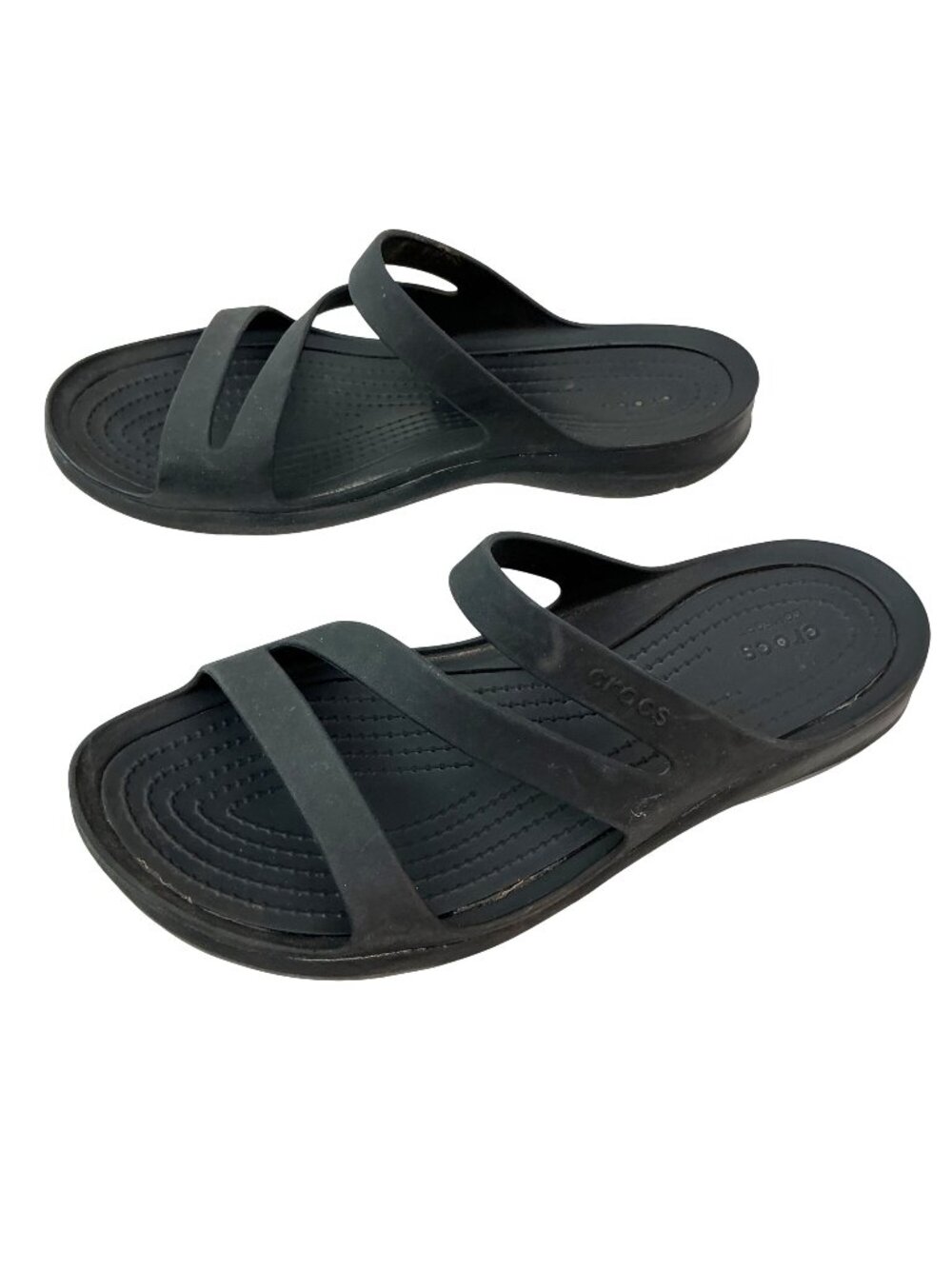 Crocs Swiftwater Strappy Slip On Sandals Womens 7 Black
